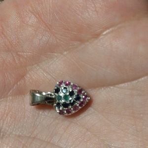 Dainty Sterling Silver Multi Stone Pendant